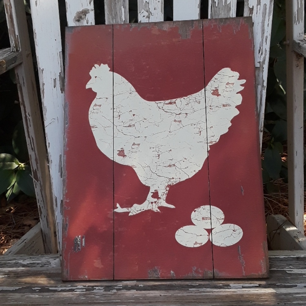 Wood Chicken farmhouse sign